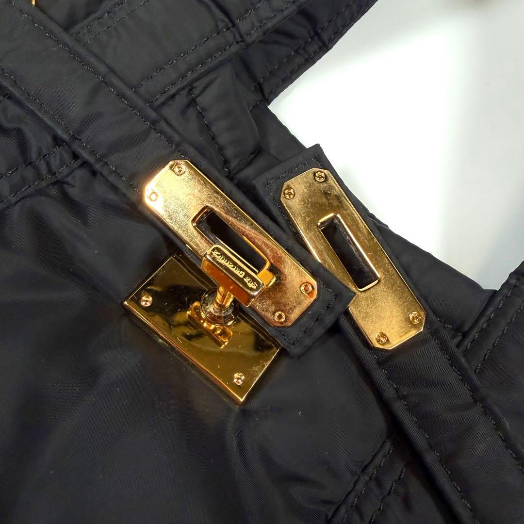 【美品】シータパランティカ　トートバッグ　ナイロン　ゴールド金具　ブラック