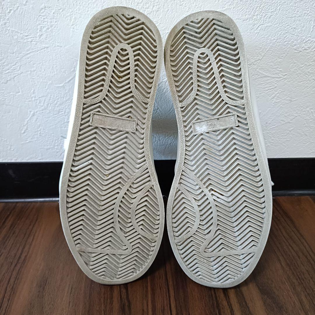 良品◎PRADA プラダ スニーカー ロゴ レザー 靴 白 ホワイト 24cm