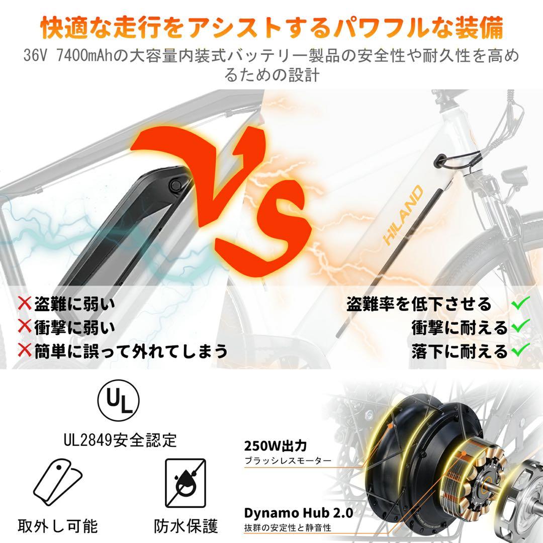 HILAND 電動アシスト自転車 ブラック