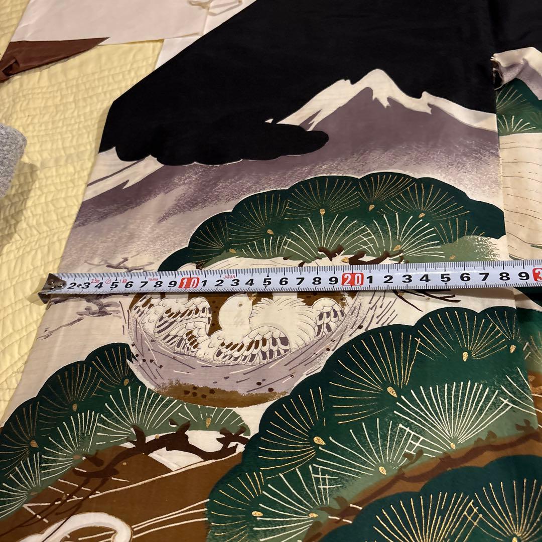 骨董品 ヴィンテージ 50年前 男の子 七五三 お宮参 伝統的な鶴デザインの着物