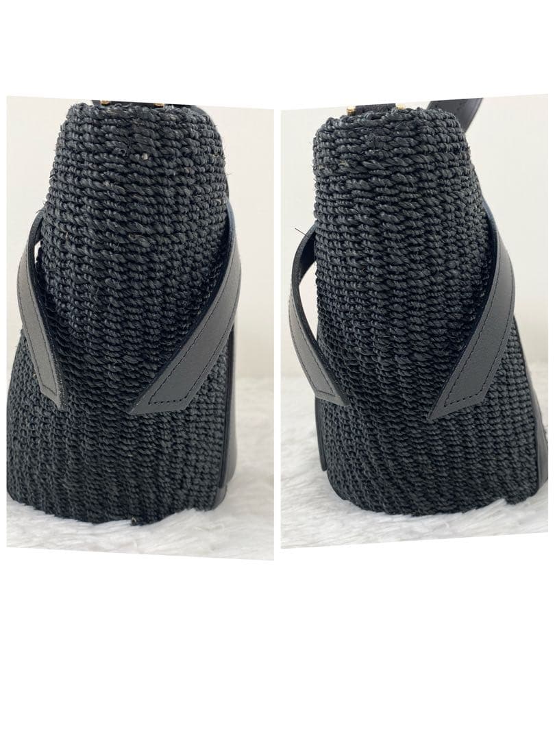 美品　ヴィオラドーロ　MIRO アバカ レザー　2WAY かごバッグ