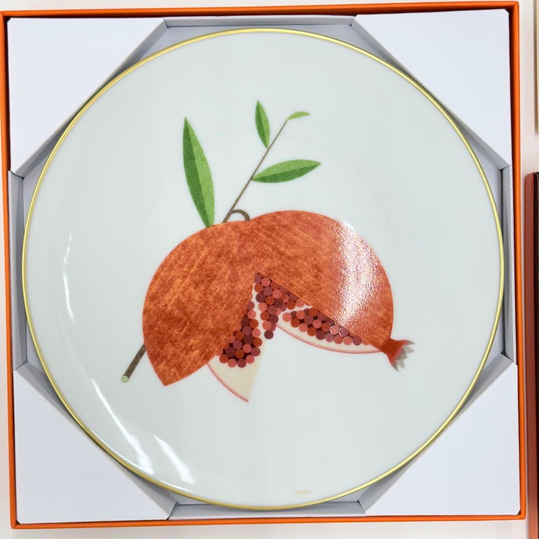 新品未使用品　エルメス デザートプレート 〈カオルミ〉　ザクロ