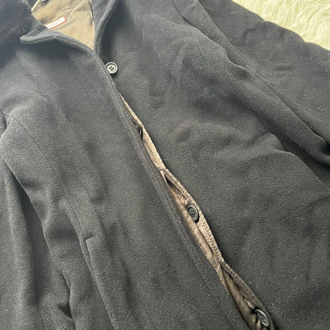 【美品】マックスマーラ スーパーロング ステンカラーコート ウール ファー付き