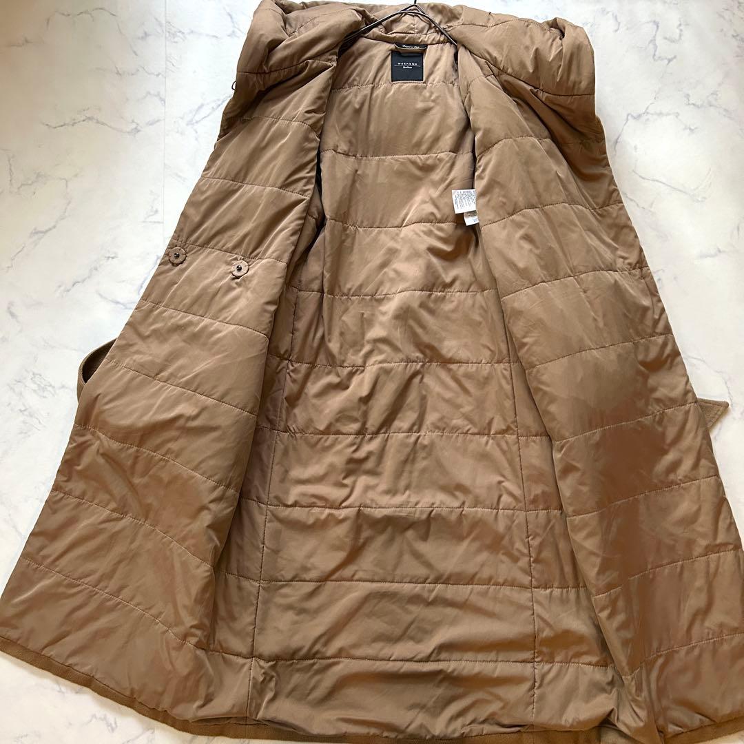 マックスマーラ シルク混コート フード ベルト 近年モデル キャメル