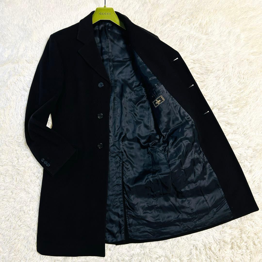 FENDI フェンディ ロングコート ウール100% ブラック