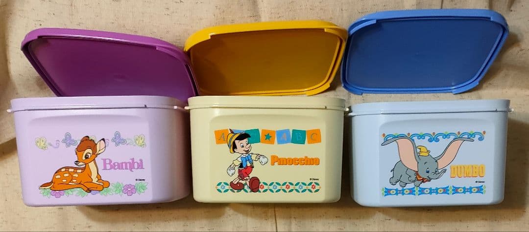 Tupperware正規品　ディズニー保存容器セット（3色）