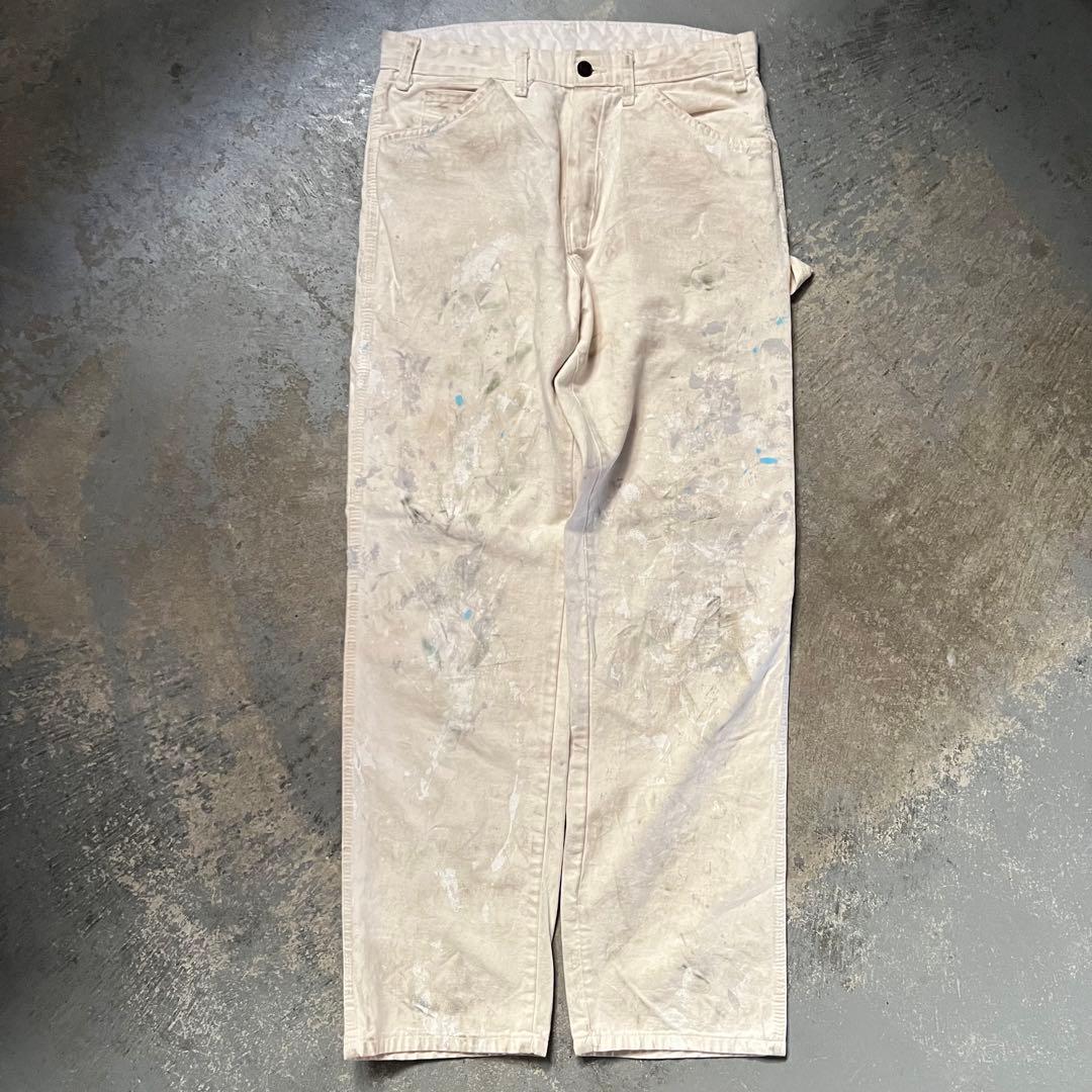 DICKIES ペンキ グランジ ホワイト ペインターパンツ W32