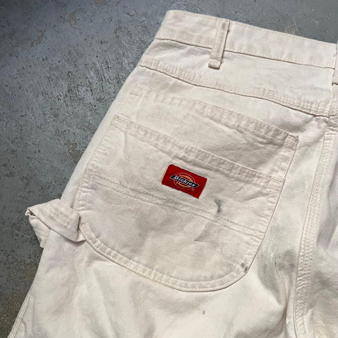 DICKIES ペンキ グランジ ホワイト ペインターパンツ W32