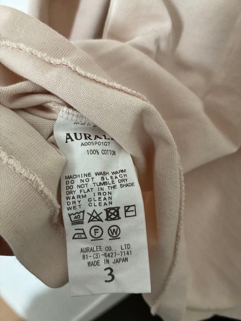 【AURALEE】 LUSTER PLAITING L/S TEE サイズ3