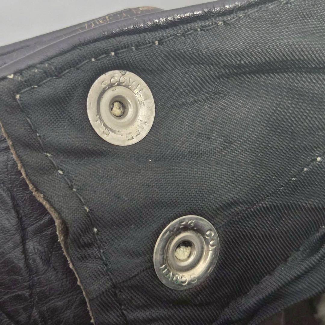 希少 VINTAGE キルティング ダブルニー レザーパンツ 牛革