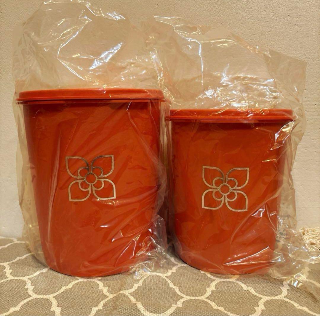 タッパーウェア マキシデコレーター保存容器 昭和レトロ 4個