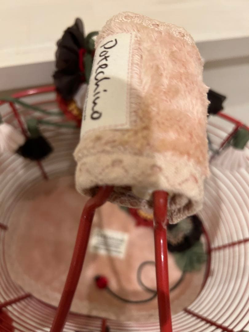 POTECCHINO ポテチーノ赤い花飾り付きかごバッグ