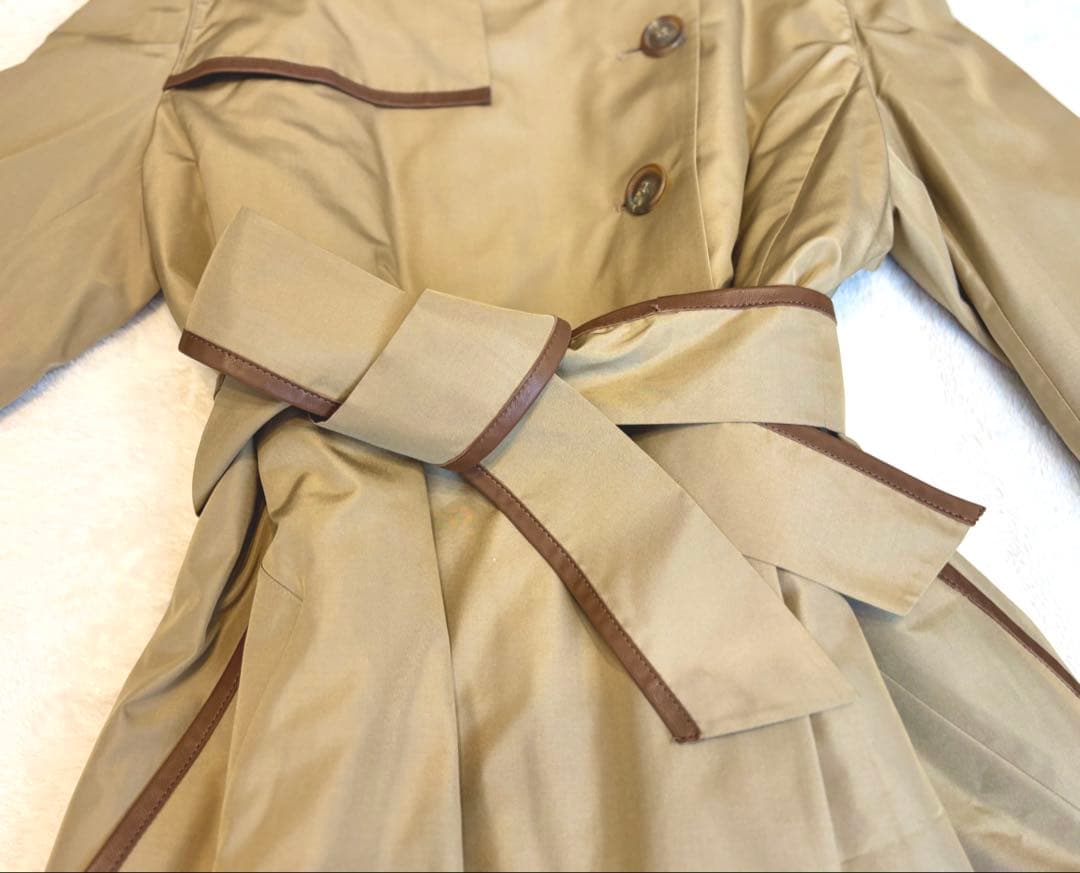 シルク　ロングコート　XL ライナー付き　トレンチコート　アクリス　Aライン