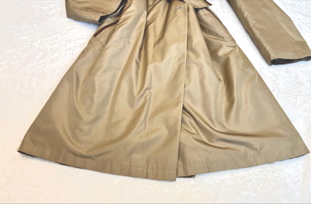 シルク　ロングコート　XL ライナー付き　トレンチコート　アクリス　Aライン