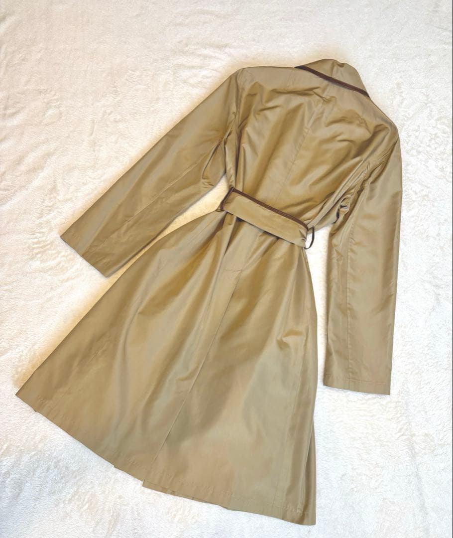 シルク　ロングコート　XL ライナー付き　トレンチコート　アクリス　Aライン