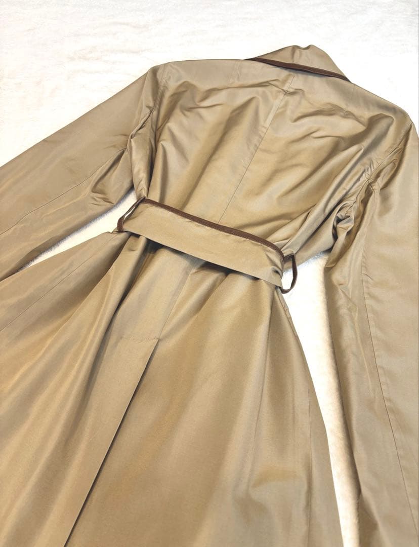 シルク　ロングコート　XL ライナー付き　トレンチコート　アクリス　Aライン