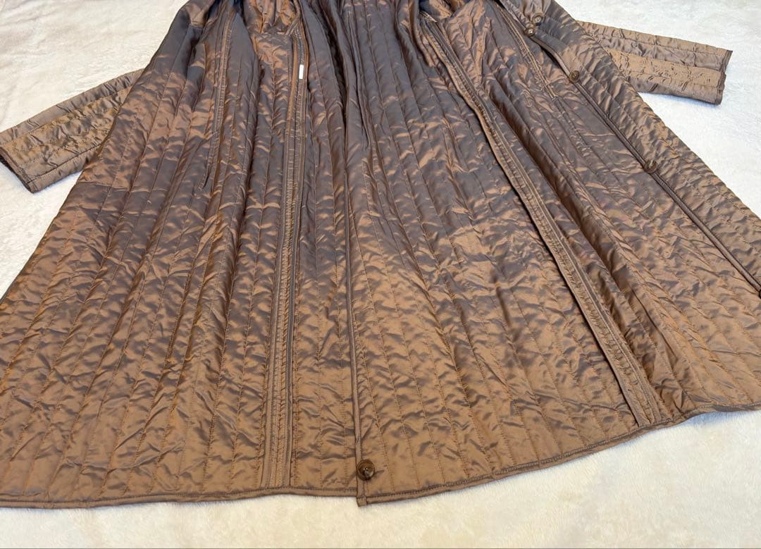 シルク　ロングコート　XL ライナー付き　トレンチコート　アクリス　Aライン