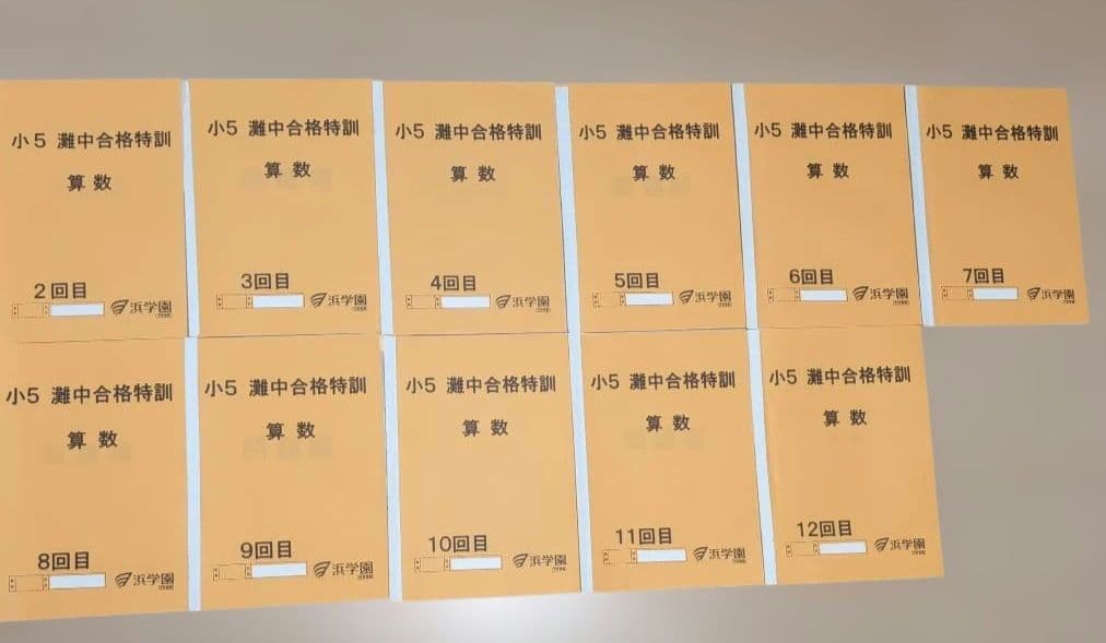2024年度 小5 灘中合格特訓 算数 問題集