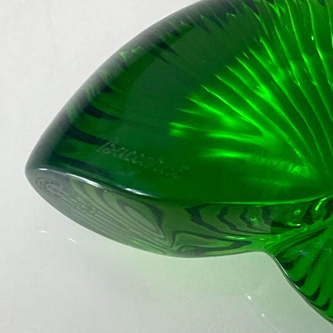 ▼Baccarat バカラ　アンモナイト　グリーン　フィギュリン　置物