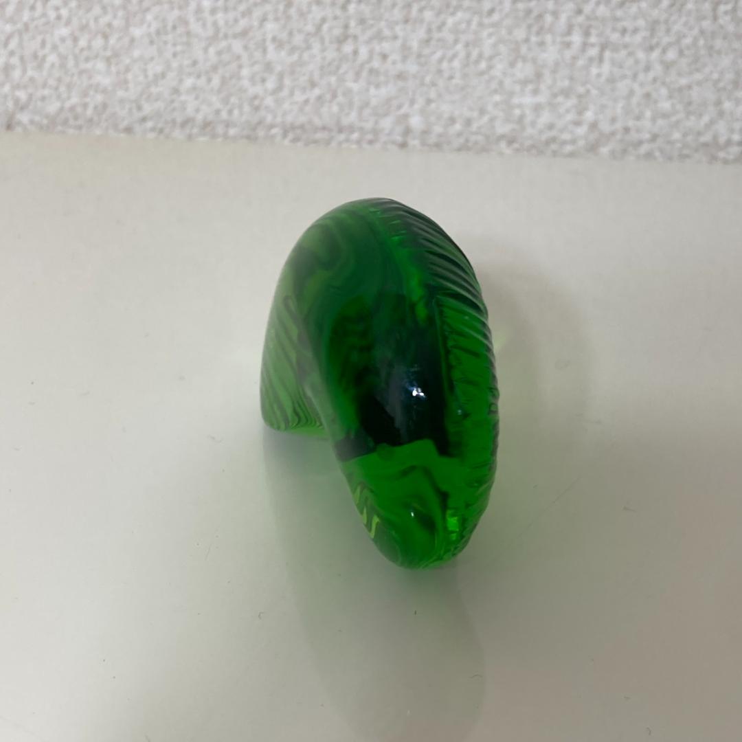 ▼Baccarat バカラ　アンモナイト　グリーン　フィギュリン　置物