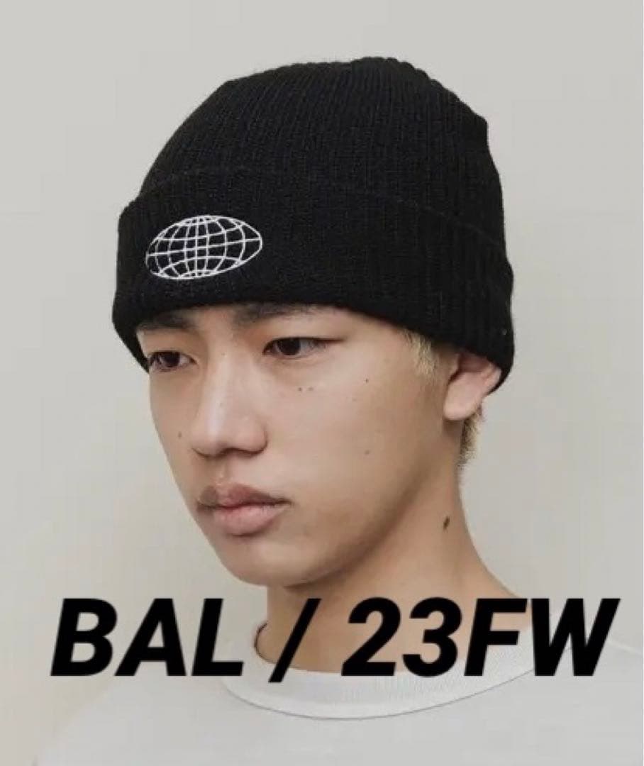 新品未使用 BAL バル BEANIE カフ リブ ビーニー ニット帽 ロゴ