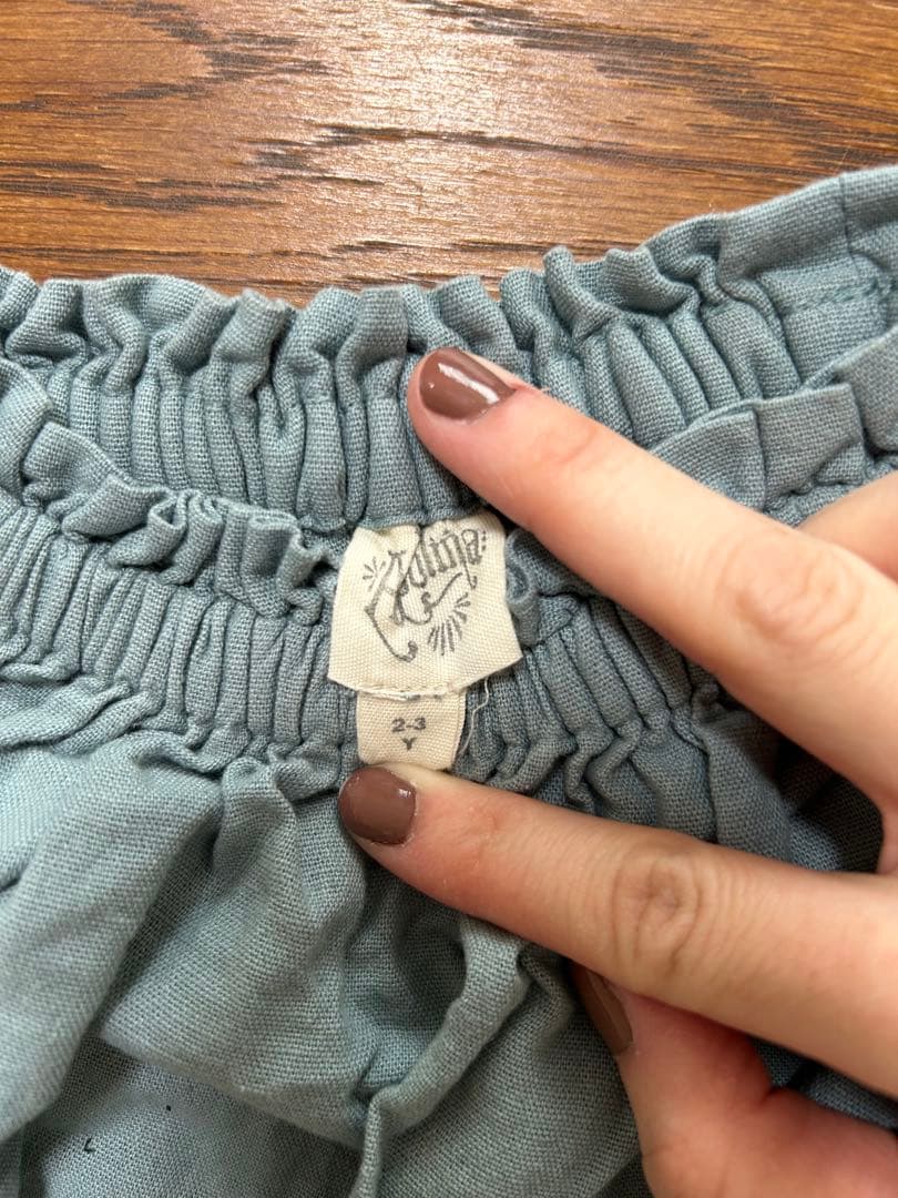 Apolina ブラウス　ブルー水色　2-3y