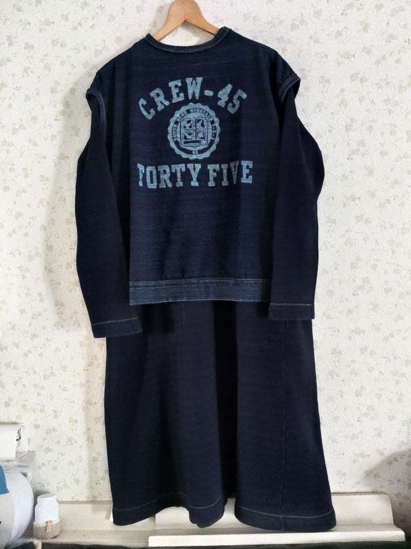 45r 裏毛の馬ドレス（インディゴ ）ワンピース　ロング