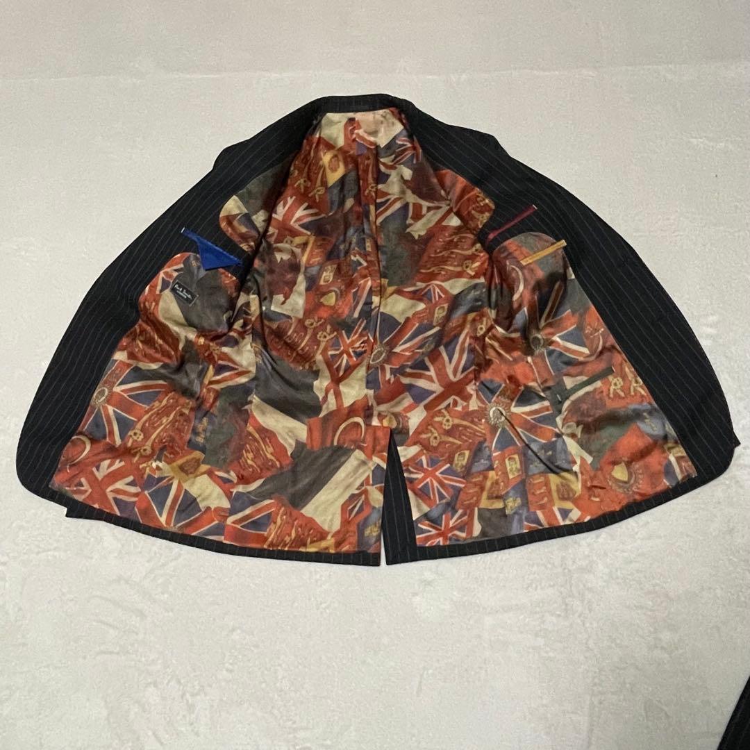 Paul Smith ポールスミス裏地総柄　国旗 ストライプ スーツ