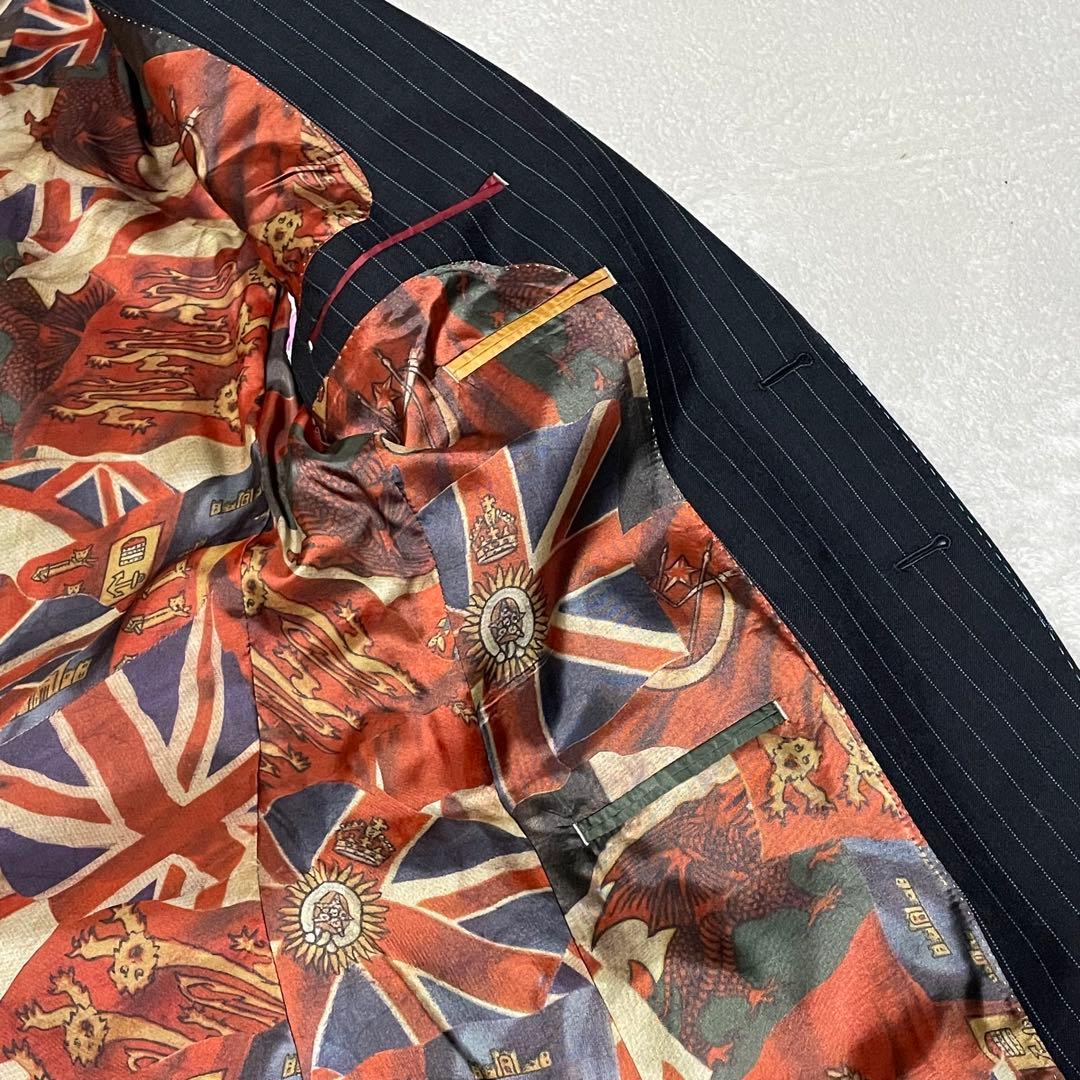 Paul Smith ポールスミス裏地総柄　国旗 ストライプ スーツ