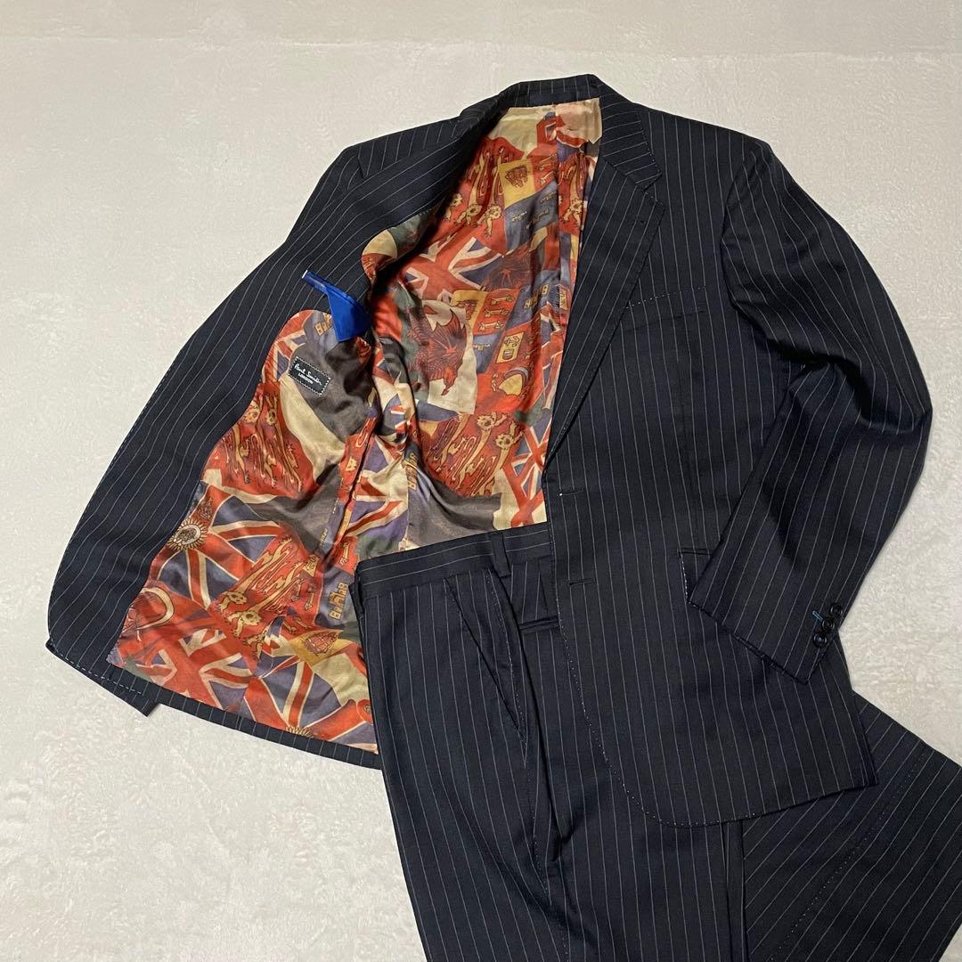 Paul Smith ポールスミス裏地総柄　国旗 ストライプ スーツ