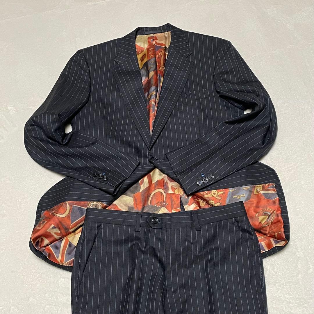 Paul Smith ポールスミス裏地総柄　国旗 ストライプ スーツ
