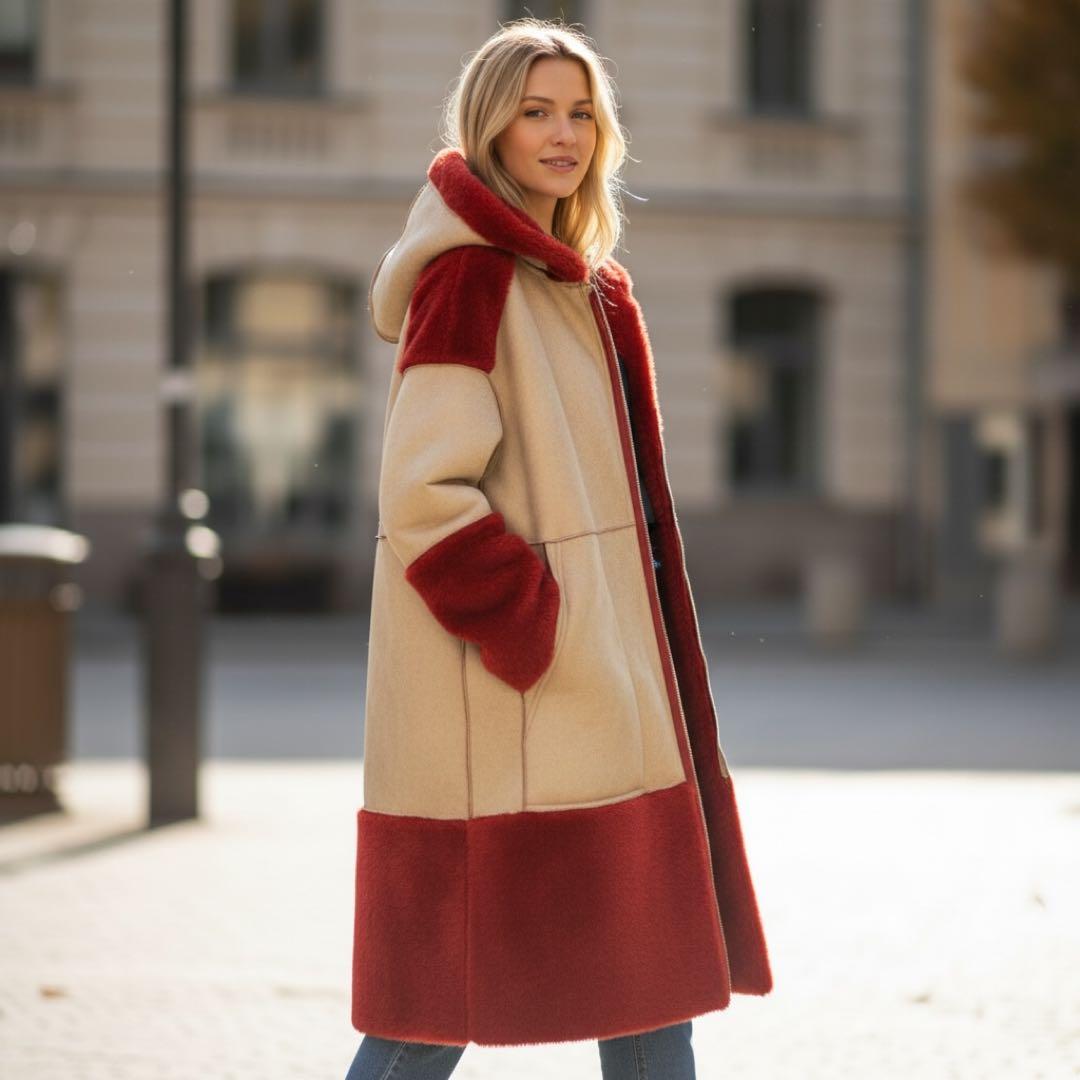 アズノゥアズオオラカ/ムートンロングコート/ファー/リバーシブル/フード/近年