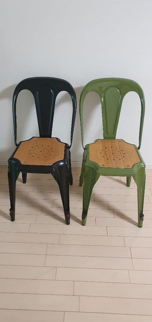 スチールチェア カフェ風 アンティーク風 4脚 ダイニングチェア