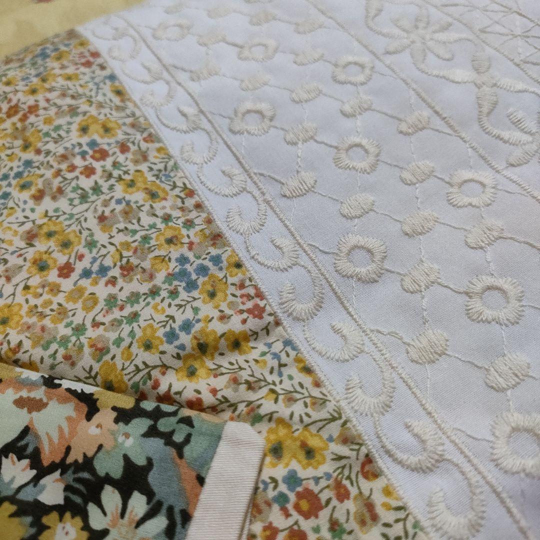 リバティフラワー柄 掛け布団カバーSL150×210ピロケース 3枚刺繍高級