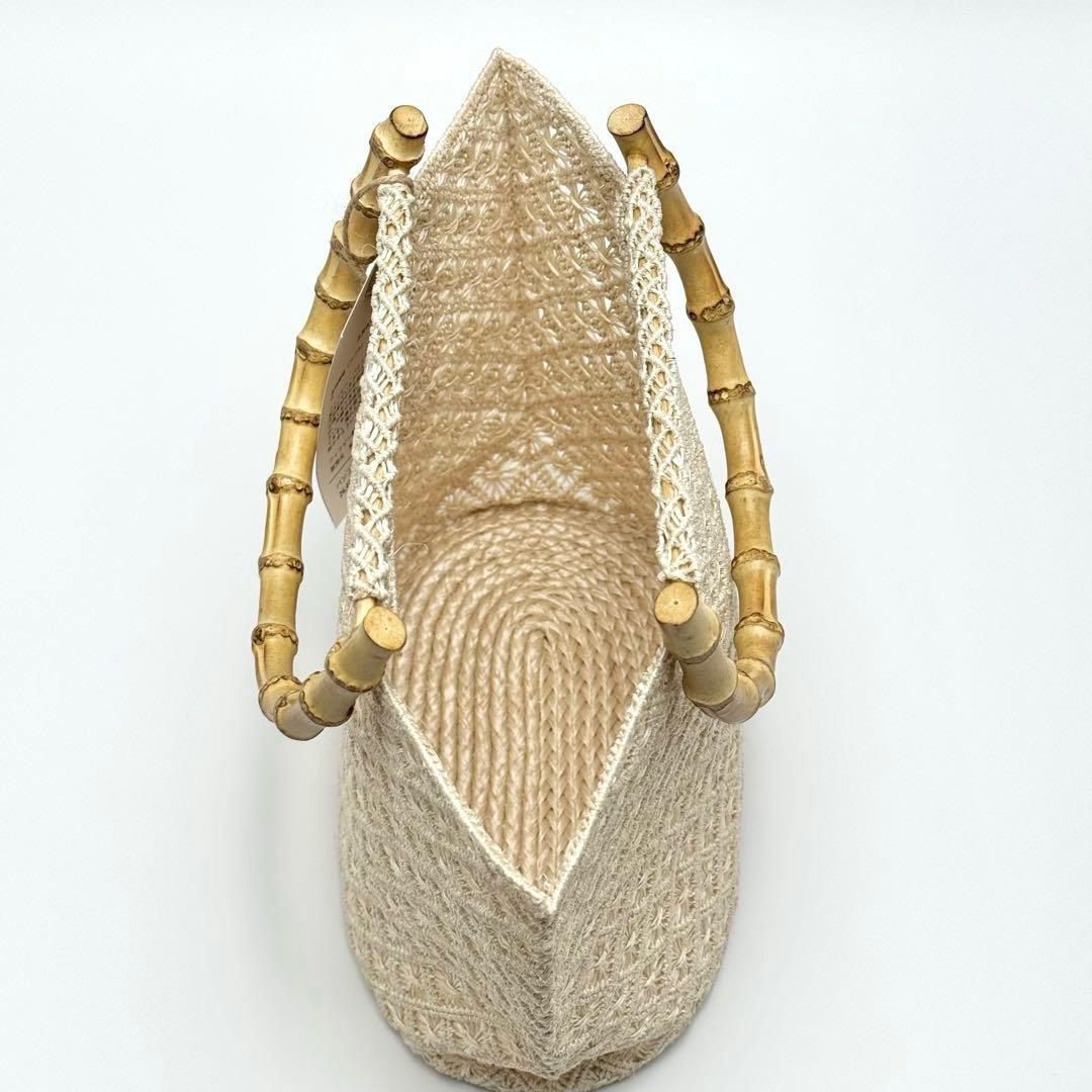 アバカ　バンブーバッグ　M+abaca 花繋ぎ　夏単衣　6522