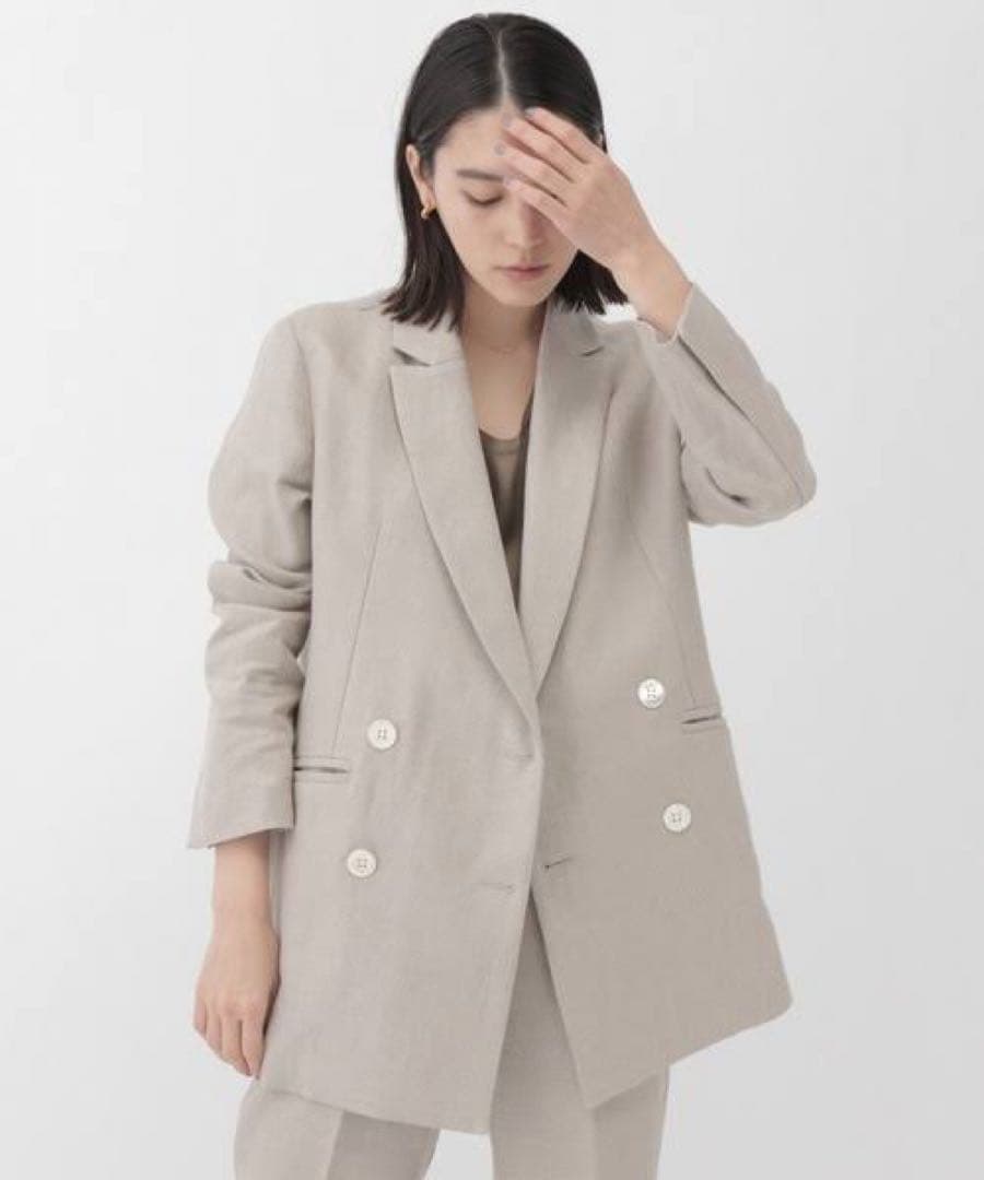 Chaos(カオス)＊リネン ヘリンボーンジャケット＊ベージュ55