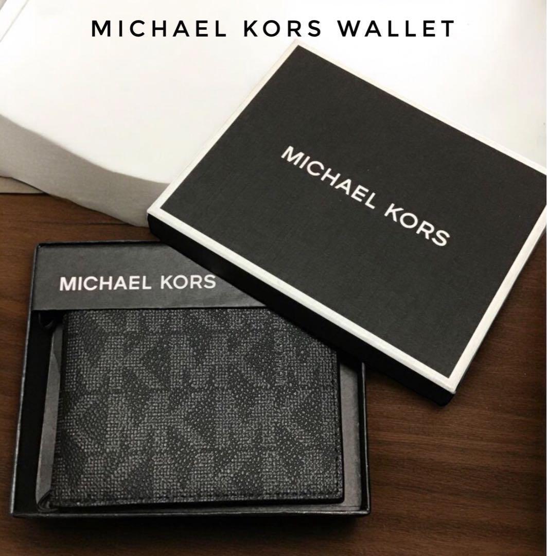 新品　MICHAEL KORS マイケルコース　シグネチャー ブラック　折財布