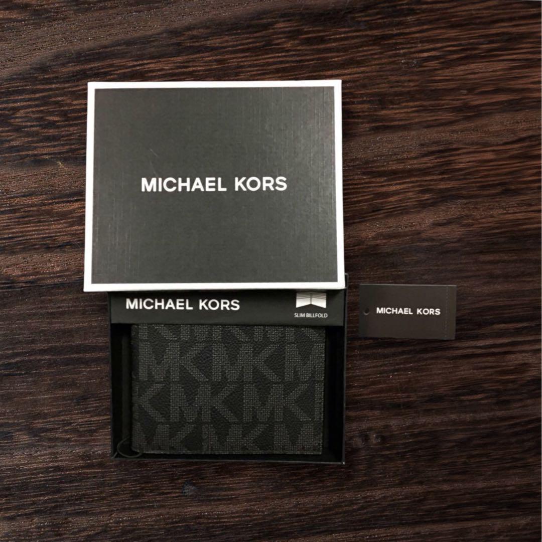 新品　MICHAEL KORS マイケルコース　シグネチャー ブラック　折財布