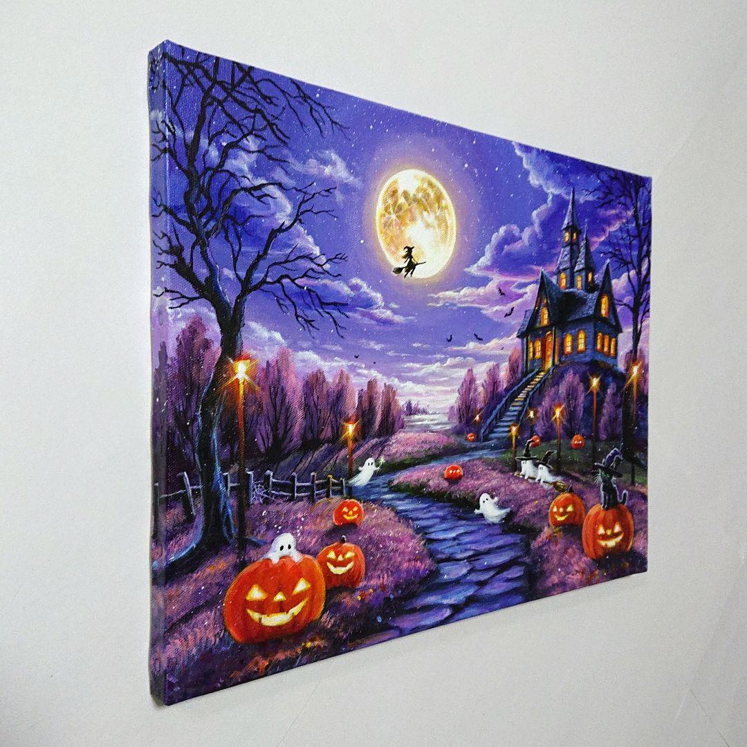 ぷ*あ様 【Happy Halloween】アクリル画 F6 風景画 絵画