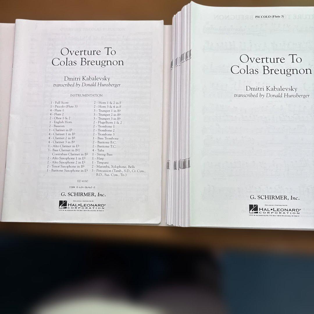 【輸入楽譜】コラ・ブルニョン序曲 吹奏楽 フルスコアとパートスコアのセット