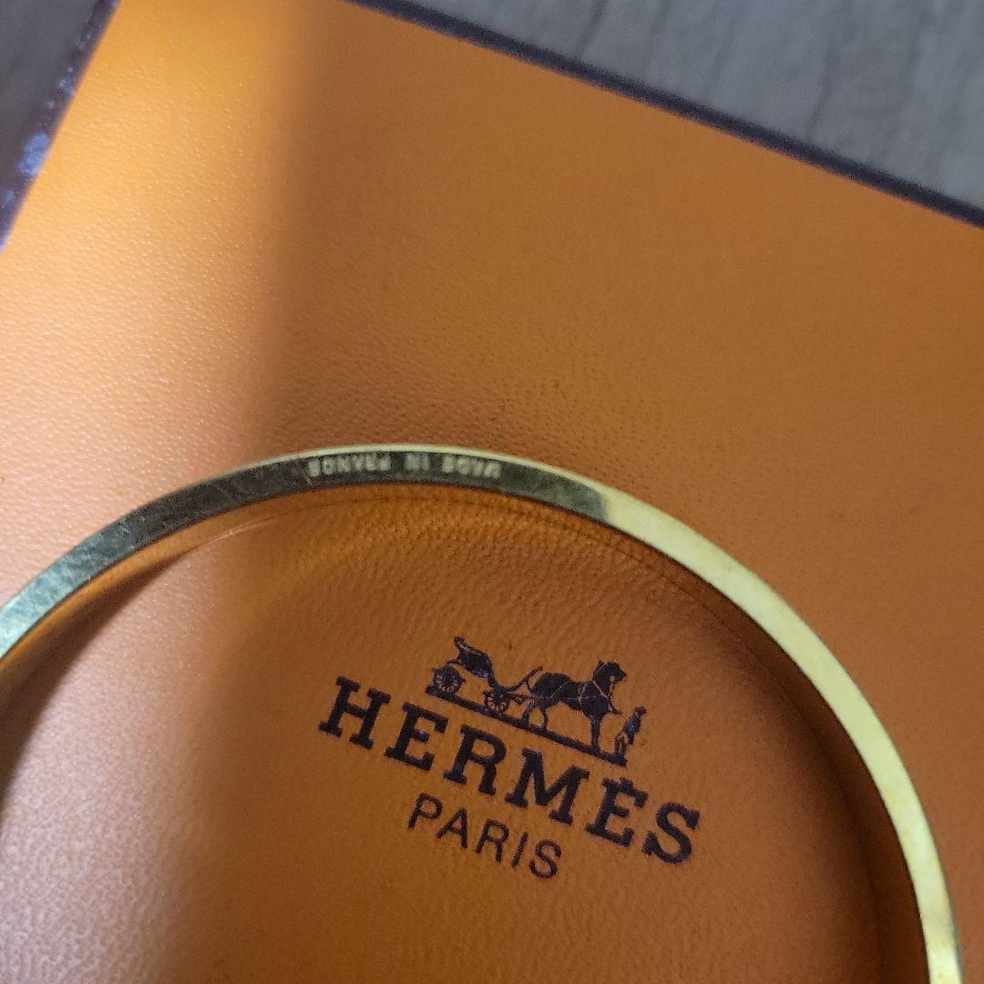 HERMES ゴールド ロック付きバングル 箱付き