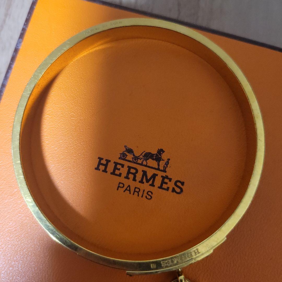 HERMES ゴールド ロック付きバングル 箱付き