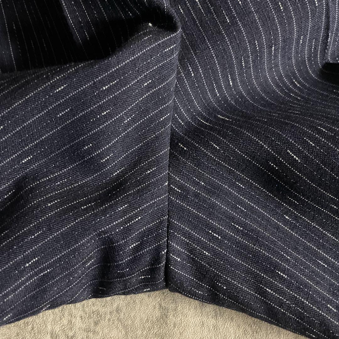 極美品 濃紺 霜降りストライプ セットアップ × OLD GUCCI ネクタイ