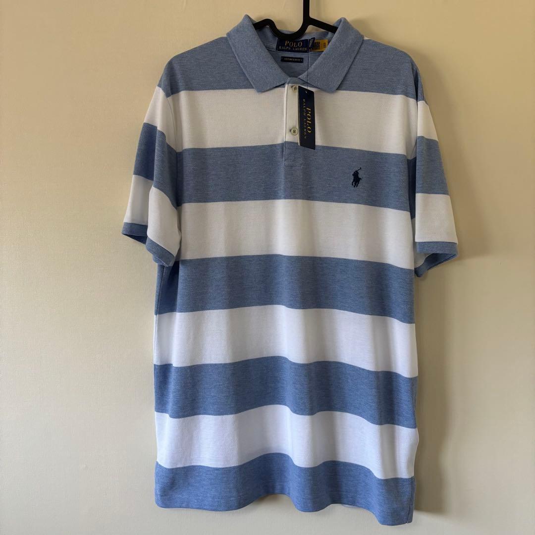 Qべえ様◯Lサイズ★ラルフローレン　ボーダーデザイン　ポロシャツ