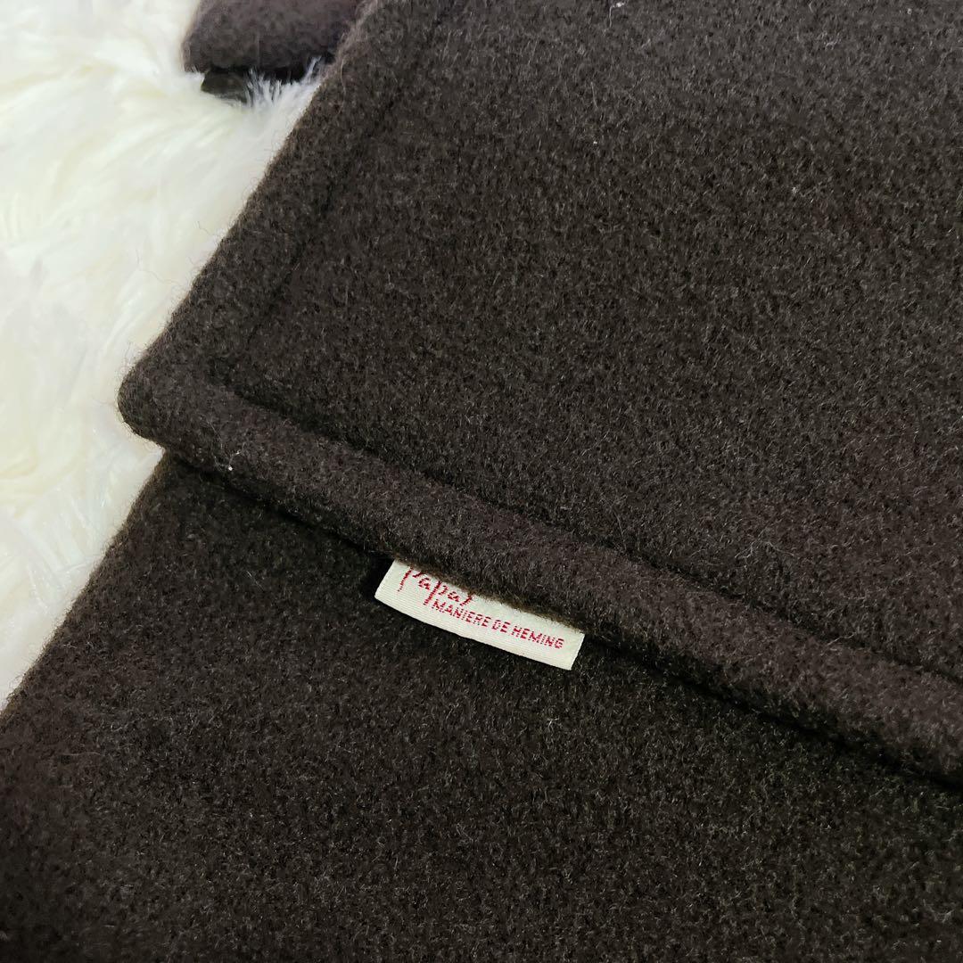 美品　パパス　オーバーサイズ　ウール　ダッフルコート　ロゴワッペン付　M