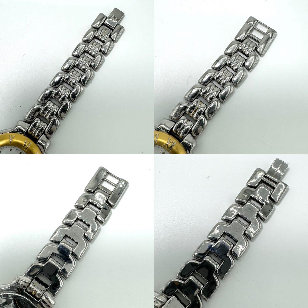 稼働 FENDI デイト ラウンド シルバー×ゴールド レディース腕時計