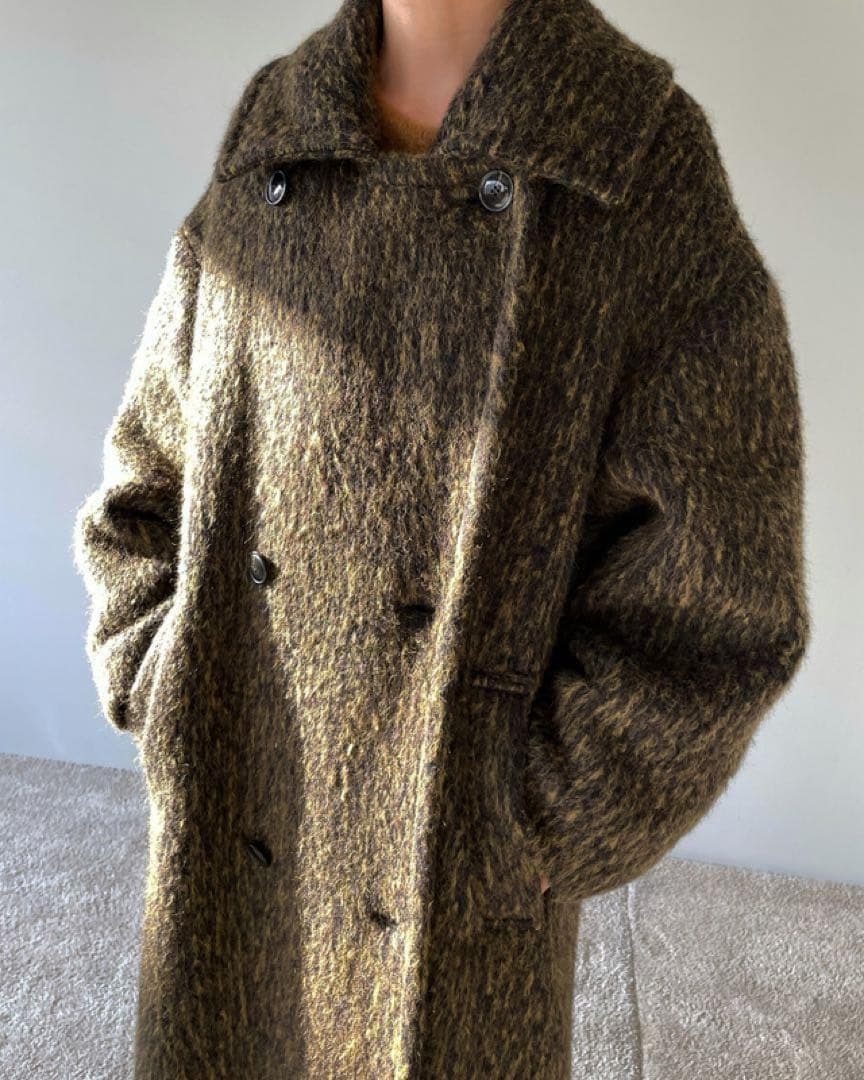 極美品＊CLANE MIX SHAGGY LADY COAT ロングコート
