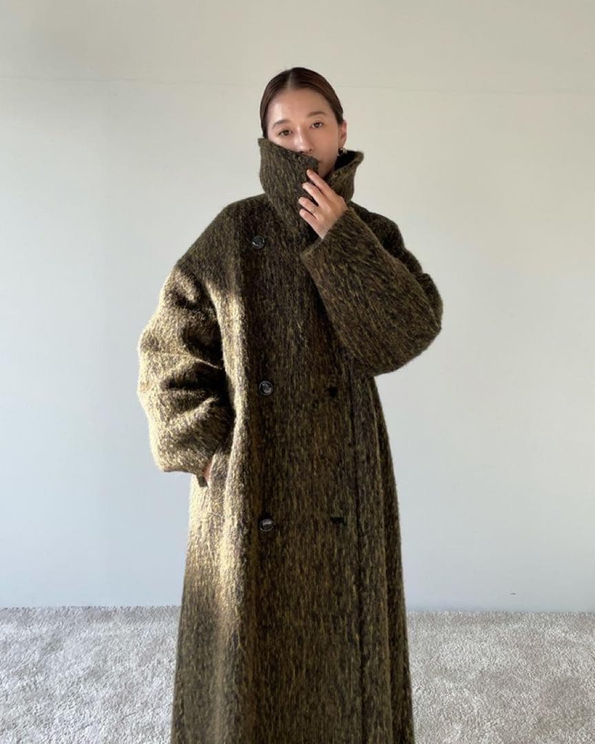 極美品＊CLANE MIX SHAGGY LADY COAT ロングコート
