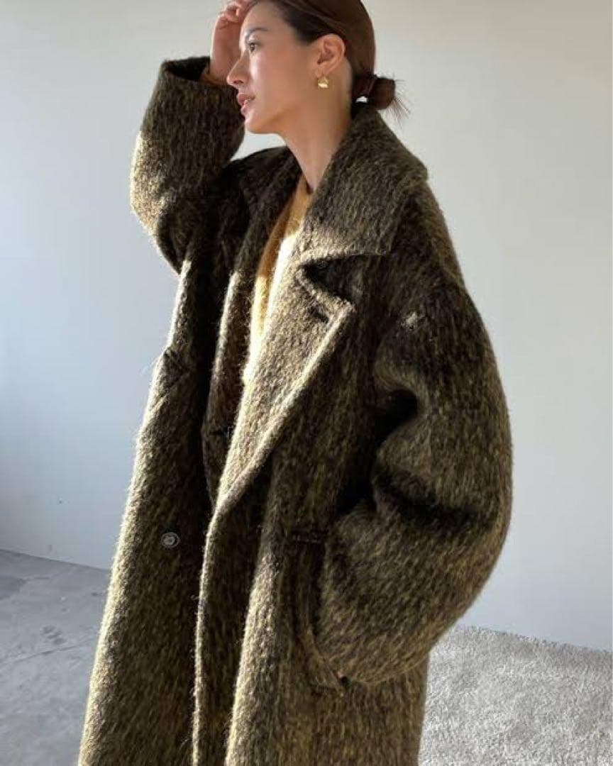 極美品＊CLANE MIX SHAGGY LADY COAT ロングコート