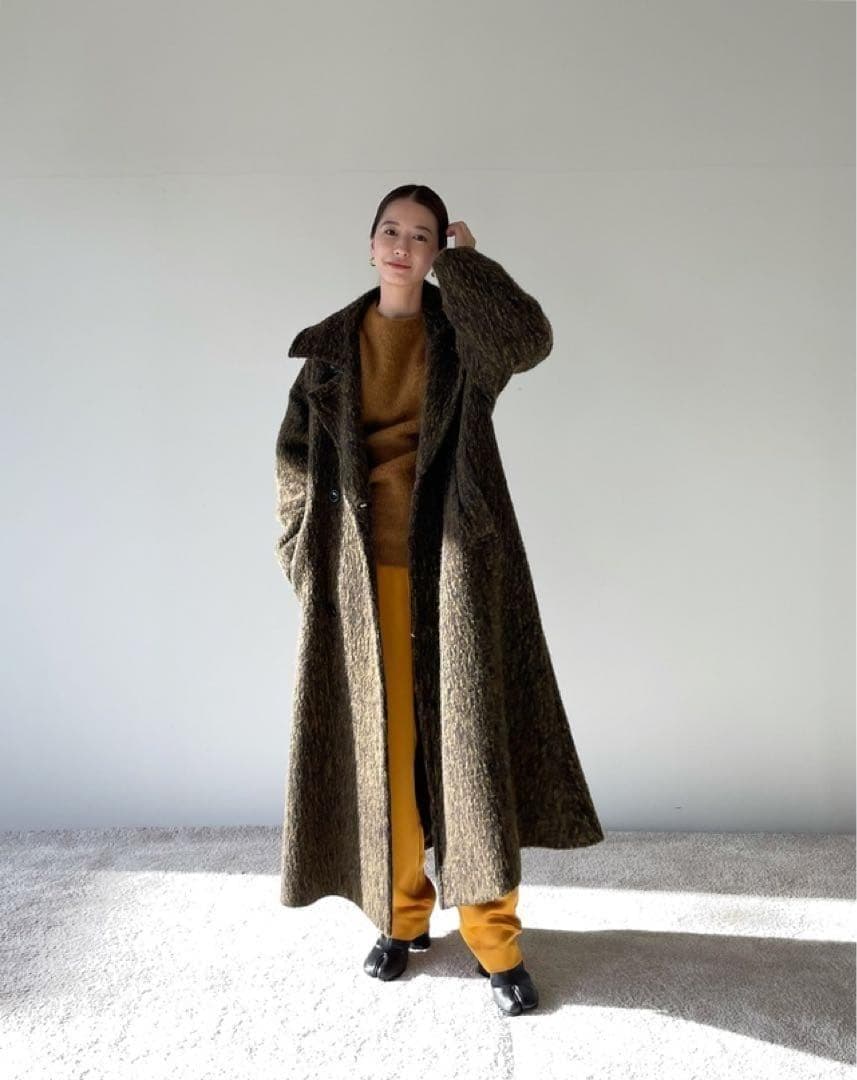 極美品＊CLANE MIX SHAGGY LADY COAT ロングコート